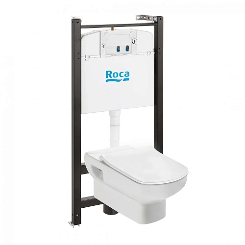 Комплект унитаза Roca Dama Senso 893104680 с инсталляцией;сиденьем дюропласт;без панели смыва Комплект унитаза Roca Dama Senso 893104680 с инсталляцией;сиденьем дюропласт;без панели смыва