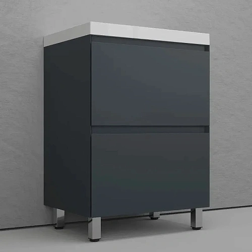 Тумба под раковину Style Line Манхэттен 60 см ЛС-00002378 напольная, графит Тумба под раковину Style Line Манхэттен 60 см ЛС-00002378 напольная, графит