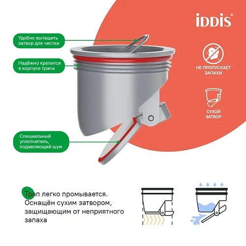 Душевой трап IDDIS 980CV10BL3DDZ вертикальный выпуск, сухой затвор, 10х10см, матовый черный Душевой трап IDDIS 980CV10BL3DDZ вертикальный выпуск, сухой затвор, 10х10см, матовый черный