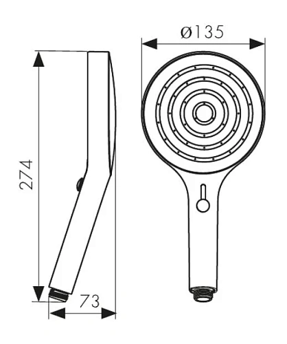 Душевая лейка Kaiser 4-х режимная, диаметр 135х274мм хром SH-102 Душевая лейка Kaiser 4-х режимная, диаметр 135х274мм хром SH-102