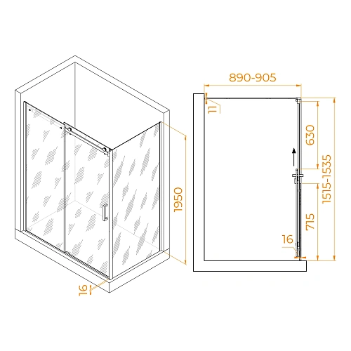 Душевой уголок RGW TO-44 (TO-14 + Z-050-2) 1500x900 мм 02074459-11 хром Easy Clean Душевой уголок RGW TO-44 (TO-14 + Z-050-2) 1500x900 мм 02074459-11 хром Easy Clean
