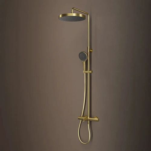 Душевая система IDDIS Duna (DUNMGSTi06) с изливом и термостатом, матовое золото Душевая система IDDIS Duna (DUNMGSTi06) с изливом и термостатом, матовое золото
