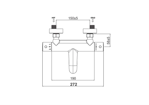 Смеситель для ванны D&K DA2123201 термостатический Смеситель для ванны D&K DA2123201 термостатический