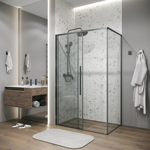 Боковая стенка GROSSMAN Galaxy 200.K33.01.80.42.00 (80x195) графит сатин, стекло прозрачное Боковая стенка GROSSMAN Galaxy 200.K33.01.80.42.00 (80x195) графит сатин, стекло прозрачное