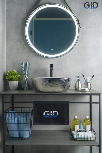 Раковина Gid D1301h021 53302 накладная белая / хром 42,5x42,5x14,5 Раковина Gid D1301h021 53302 накладная белая / хром 42,5x42,5x14,5