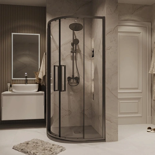 Душевой уголок GROSSMAN Cosmo 301.K33.02.1010.42.00 (100x100x195) полукруг,раздвиж,графит сатин,стекло прозра Душевой уголок GROSSMAN Cosmo 301.K33.02.1010.42.00 (100x100x195) полукруг,раздвиж,графит сатин,стекло прозра