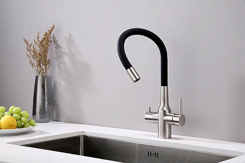 Смеситель для кухни Paulmark SALIX брашированная сталь Sa213419-BS Смеситель для кухни Paulmark SALIX брашированная сталь Sa213419-BS