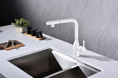 Смеситель для кухни Paulmark VIPER белый матовый Vi213105-WH Смеситель для кухни Paulmark VIPER белый матовый Vi213105-WH