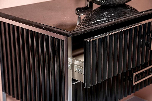 Тумба под раковину Armadi Art Monaco 100см черная глянец + хром под раковину чашу 867-100-BCR Тумба под раковину Armadi Art Monaco 100см черная глянец + хром под раковину чашу 867-100-BCR