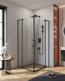 Детальная картинка товара «душевой уголок cezares slider-a-2-100/110-c-nero 100-110x100-110см стекло прозрачное, профиль черный»