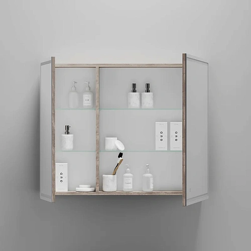 Зеркальный шкаф Sancos Mirror MI90EG 890x150х740 мм, с LED подсветкой, дуб галифакс натуральный Зеркальный шкаф Sancos Mirror MI90EG 890x150х740 мм, с LED подсветкой, дуб галифакс натуральный