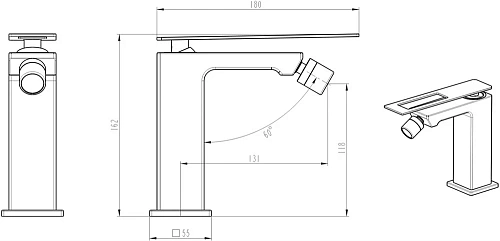 Смеситель для биде Boheme WhiteGold 146-WG.2 Смеситель для биде Boheme WhiteGold 146-WG.2
