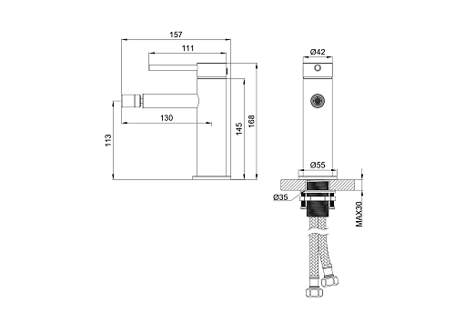 Смеситель для биде Wonzon & Woghand хром (WW-88339017-CR) Смеситель для биде Wonzon & Woghand хром (WW-88339017-CR)