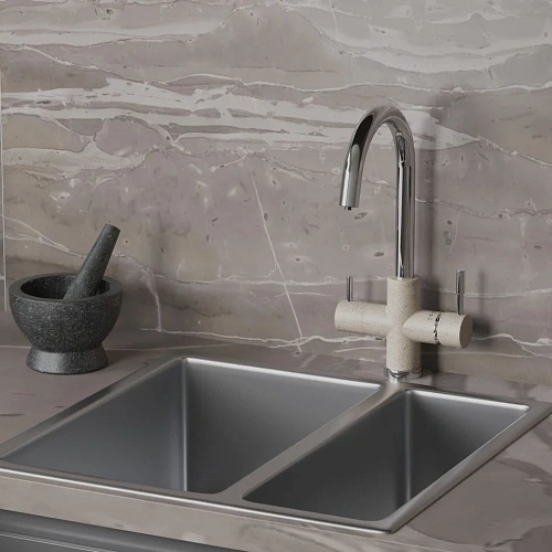 Смеситель для кухни Paini Cox GRANITE SAHARA 7855643CR3V11L2KM Смеситель для кухни Paini Cox GRANITE SAHARA 7855643CR3V11L2KM