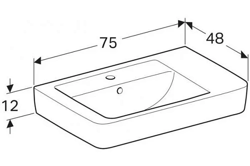 Раковина Geberit Renova Nr.1 Plan 75x48 122180 122180000 Раковина Geberit Renova Nr.1 Plan 75x48 122180 122180000