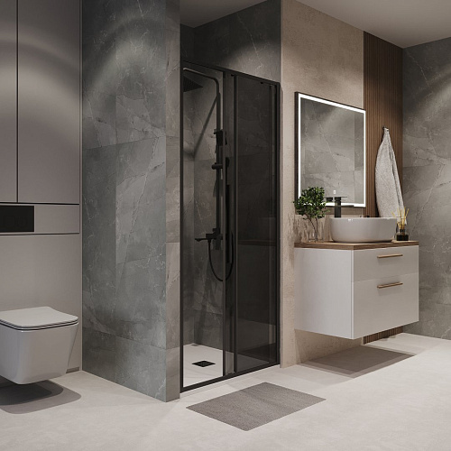 Душевая дверь Niagara Nova NG-85-11TB (110x195) черный матовый, стекло тонированное Душевая дверь Niagara Nova NG-85-11TB (110x195) черный матовый, стекло тонированное