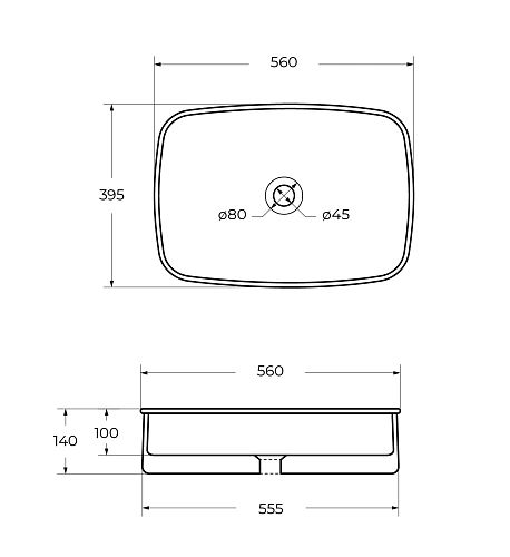 Раковина CEZARES CZR-6582 накладная Раковина CEZARES CZR-6582 накладная