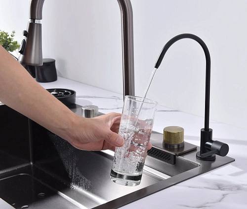 Кухонная мойка ArtDecco Elegant Flow 75 AEF117546 графит, из нержавеющей стали Кухонная мойка ArtDecco Elegant Flow 75 AEF117546 графит, из нержавеющей стали