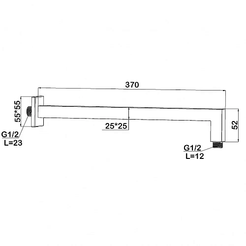 Кронштейн верхнего душа Swedbe Platta 5509 Кронштейн верхнего душа Swedbe Platta 5509