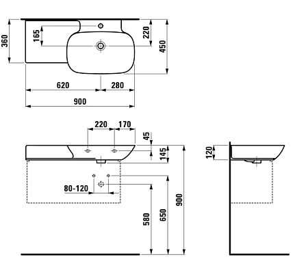 Раковина Laufen Ino 1330.2 (900х450х120 мм, 8.1330.2.000.104.1) Раковина Laufen Ino 1330.2 (900х450х120 мм, 8.1330.2.000.104.1)