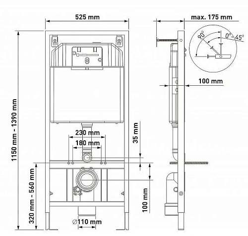 Комплект унитаза BERGES FLOE с инсталляцией NOVUM525, кнопкой L5 Soft Touch черной, сиденье дюроплас 043279 Комплект унитаза BERGES FLOE с инсталляцией NOVUM525, кнопкой L5 Soft Touch черной, сиденье дюроплас 043279