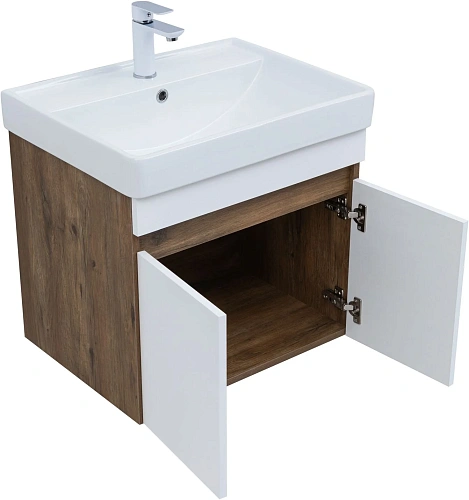 Тумба под раковину Aquanet Оптима 60 00344791 дуб рустикальный/белый сатин Тумба под раковину Aquanet Оптима 60 00344791 дуб рустикальный/белый сатин