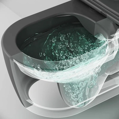 Унитаз подвесной AM.PM Func C8F1700MBSC FlashClean с сиденьем микролифт, черный матовый Унитаз подвесной AM.PM Func C8F1700MBSC FlashClean с сиденьем микролифт, черный матовый