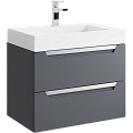 Тумба под раковину Aqwella Cube 70 CUB0107GR подвесная, серая матовая Тумба под раковину Aqwella Cube 70 CUB0107GR подвесная, серая матовая
