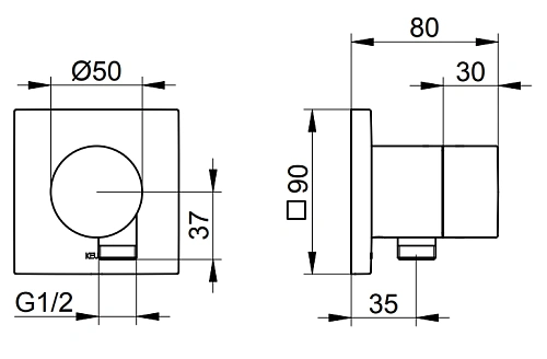 Вентиль запорный Keuco IXMO 59556370102 Вентиль запорный Keuco IXMO 59556370102