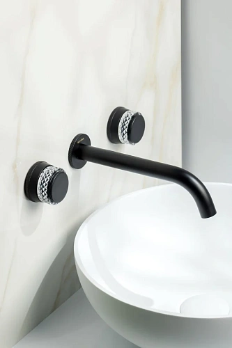 Смеситель для раковины Boheme AURA BLACK встраиваемый 152-2-B-A Смеситель для раковины Boheme AURA BLACK встраиваемый 152-2-B-A