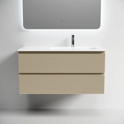 Тумба под раковину SANCOS Folk FL100RCP правая 995х445х500 капучино, подвесная Тумба под раковину SANCOS Folk FL100RCP правая 995х445х500 капучино, подвесная