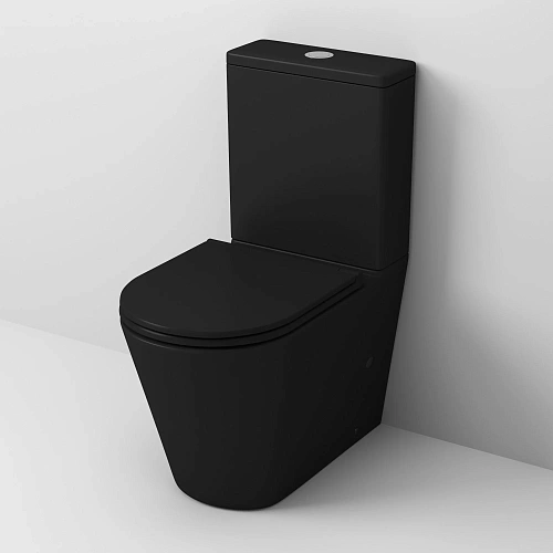 Унитаз напольный GROSSMAN GR-4449BMS 670x380x850 черный матовый безободковый с тонкой крышкой Унитаз напольный GROSSMAN GR-4449BMS 670x380x850 черный матовый безободковый с тонкой крышкой
