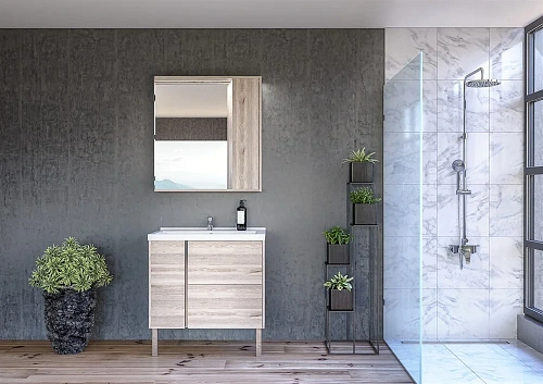 Зеркальный шкаф Aquaton Стоун 80 сосна арлингтон 1A228302SX850 Зеркальный шкаф Aquaton Стоун 80 сосна арлингтон 1A228302SX850