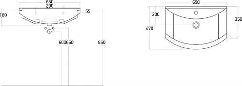 Раковина STWORKI 65 6065-KL 559913 Раковина STWORKI 65 6065-KL 559913
