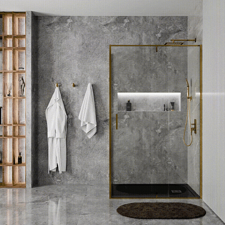 Душевая дверь WasserKRAFT Aisch 55P05 золото