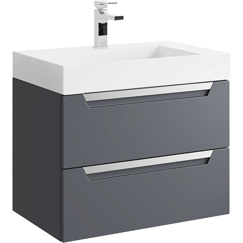 Тумба под раковину Aqwella Cube 70 CUB0107GR подвесная, серая матовая Тумба под раковину Aqwella Cube 70 CUB0107GR подвесная, серая матовая