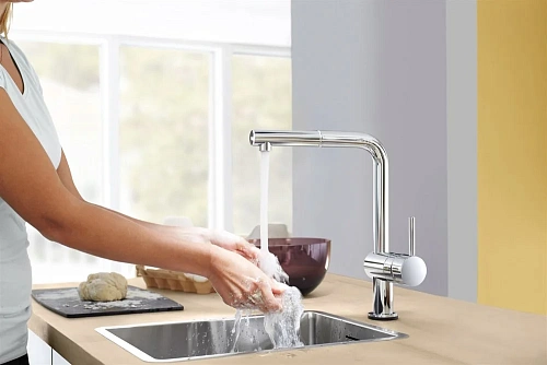Смеситель для кухни GROHE Minta Touch с выдвижным изливом, хром (31360000) Смеситель для кухни GROHE Minta Touch с выдвижным изливом, хром (31360000)