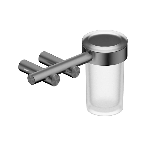 Стакан для зубных щеток с держателем ABBER Osten 316 AA1860BGG оружейная сталь брашированная Стакан для зубных щеток с держателем ABBER Osten 316 AA1860BGG оружейная сталь брашированная