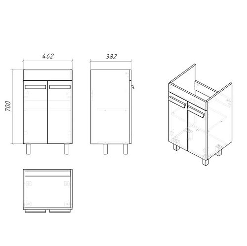 Тумба под раковину GROSSMAN НЕО-50 см белая (ум.Фостер-50) напольная 105006-1K Тумба под раковину GROSSMAN НЕО-50 см белая (ум.Фостер-50) напольная 105006-1K