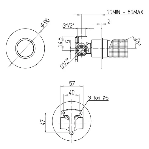 Смеситель для ванны Paini Ovo 86CR1052SKM с аксессуаром Смеситель для ванны Paini Ovo 86CR1052SKM с аксессуаром