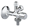 Вентиль угловой GROHE комбинированный 1/2″-3/8″ для подключения смесителей, хром (22035000)