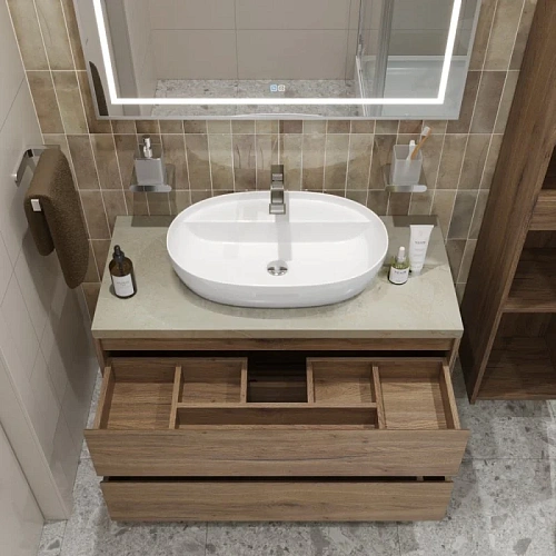 Тумба со столешницей и раковиной BelBagno KRAFT 100 kraft100rt-kepmco-1346-set подвесная KRAFT100RT-KEPMCO-1346-SET Тумба со столешницей и раковиной BelBagno KRAFT 100 kraft100rt-kepmco-1346-set подвесная KRAFT100RT-KEPMCO-1346-SET