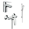 Комплект смесителей Hansgrohe Logis E SetLogisE100D 71178000+71610000+26532400 с душевым гарнитуром Комплект смесителей Hansgrohe Logis E SetLogisE100D 71178000+71610000+26532400 с душевым гарнитуром