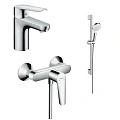 Комплект смесителей Hansgrohe Logis E SetLogisE100D 71178000+71610000+26532400 с душевым гарнитуром Комплект смесителей Hansgrohe Logis E SetLogisE100D 71178000+71610000+26532400 с душевым гарнитуром