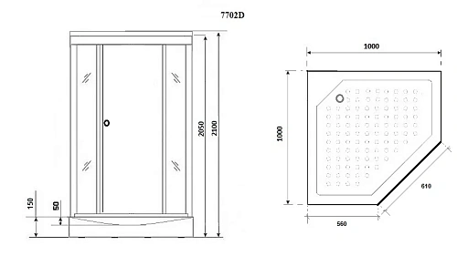 Душевая кабина Niagara Luxe NG-7702DG (1000x1000х2100) низкий поддон (15см) стенки золото Душевая кабина Niagara Luxe NG-7702DG (1000x1000х2100) низкий поддон (15см) стенки золото