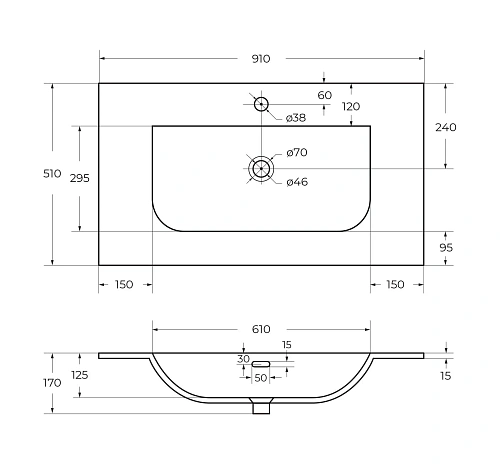 Раковина CEZARES CZR-8099-90/50 белый 910x510 керамика Раковина CEZARES CZR-8099-90/50 белый 910x510 керамика