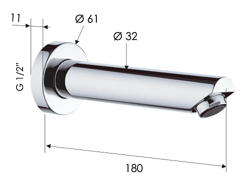 Излив Remer 91MNO, черный матовый Излив Remer 91MNO, черный матовый