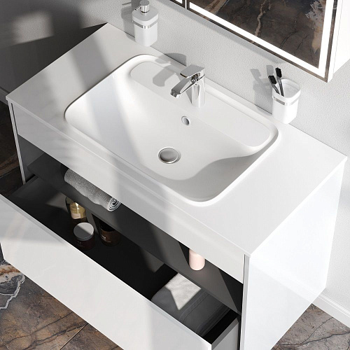 Тумба под раковину AM.PM Func M8FFUX1001WG pull-out, 100 см универсальная, белый Тумба под раковину AM.PM Func M8FFUX1001WG pull-out, 100 см универсальная, белый