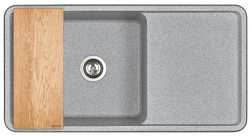 Кухонная мойка Aquaton Беллис 97 1A725132BS230 из литого мрамора, серый Кухонная мойка Aquaton Беллис 97 1A725132BS230 из литого мрамора, серый