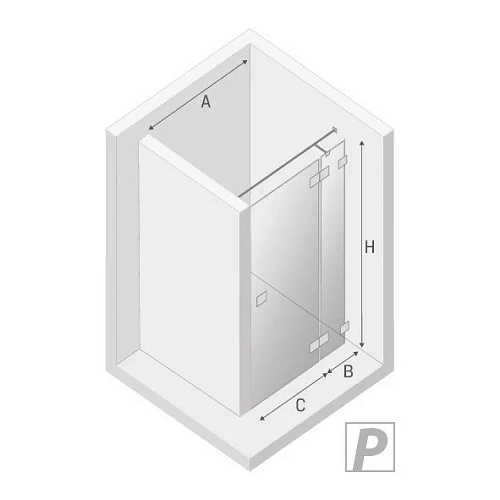 Душевая дверь NEW TRENDY EVENTA R 100x200 EXK-0133 хром Душевая дверь NEW TRENDY EVENTA R 100x200 EXK-0133 хром